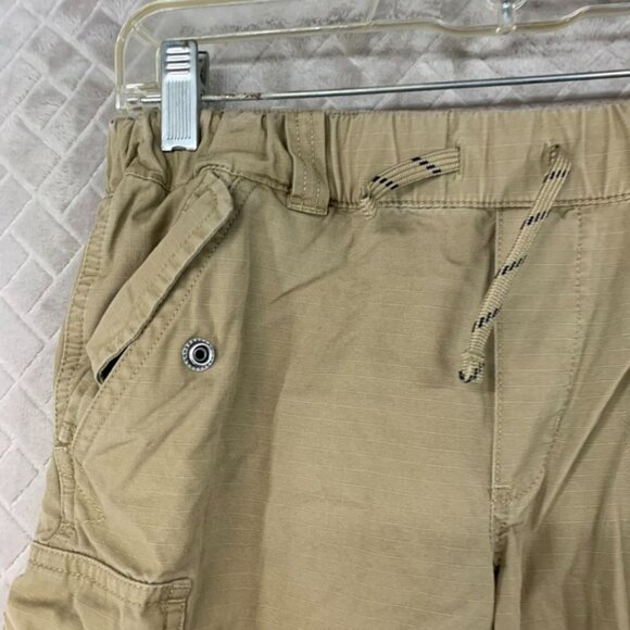 Polo Ralph Lauren Boys 12 Cargo Shorts Tan Brown Rip Stop Pull On Logo - Picture 2 of 16